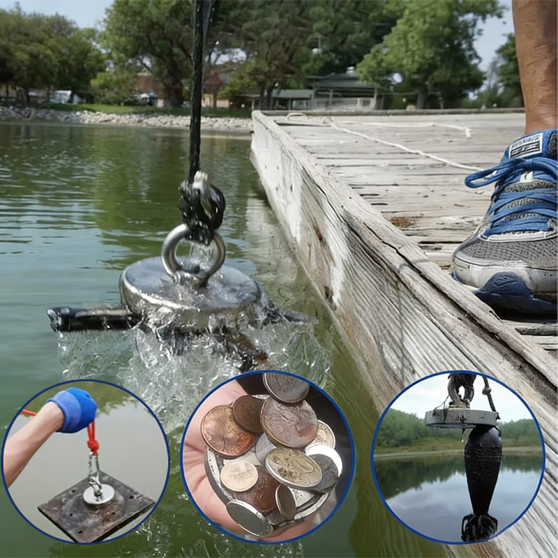 750LBS Large Fishing Magnet, 90mm/3.54in Single-Side, Shatter-Wear Resistant