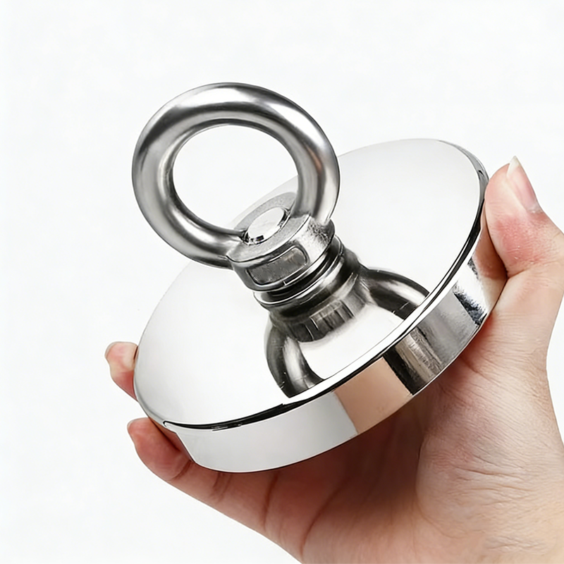 750LBS Large Fishing Magnet, 90mm/3.54in Single-Side, Shatter-Wear Resistant