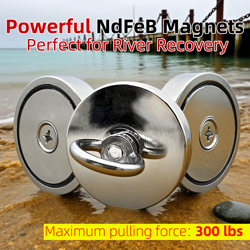 Fishing Magnet with 300 lbs Pull Force|Strong Neodymium