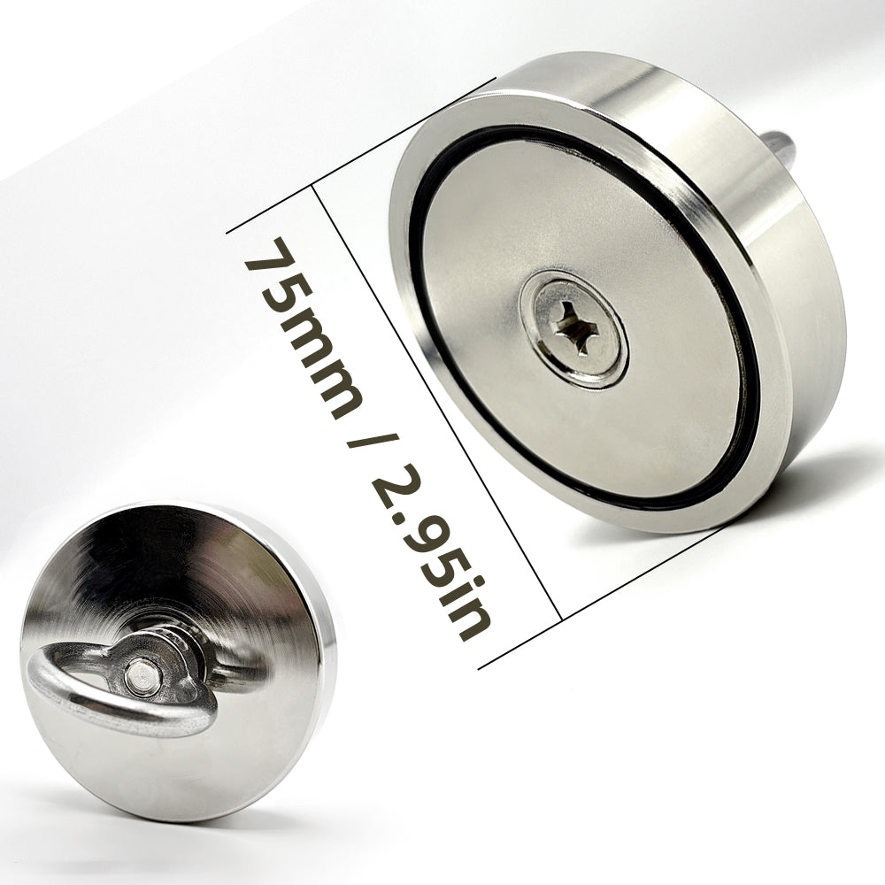 Heavy-Duty Fishing Magnet Kit - 500 lbs / 227 kg Pulling Force with Rope| Permanent Magnetism