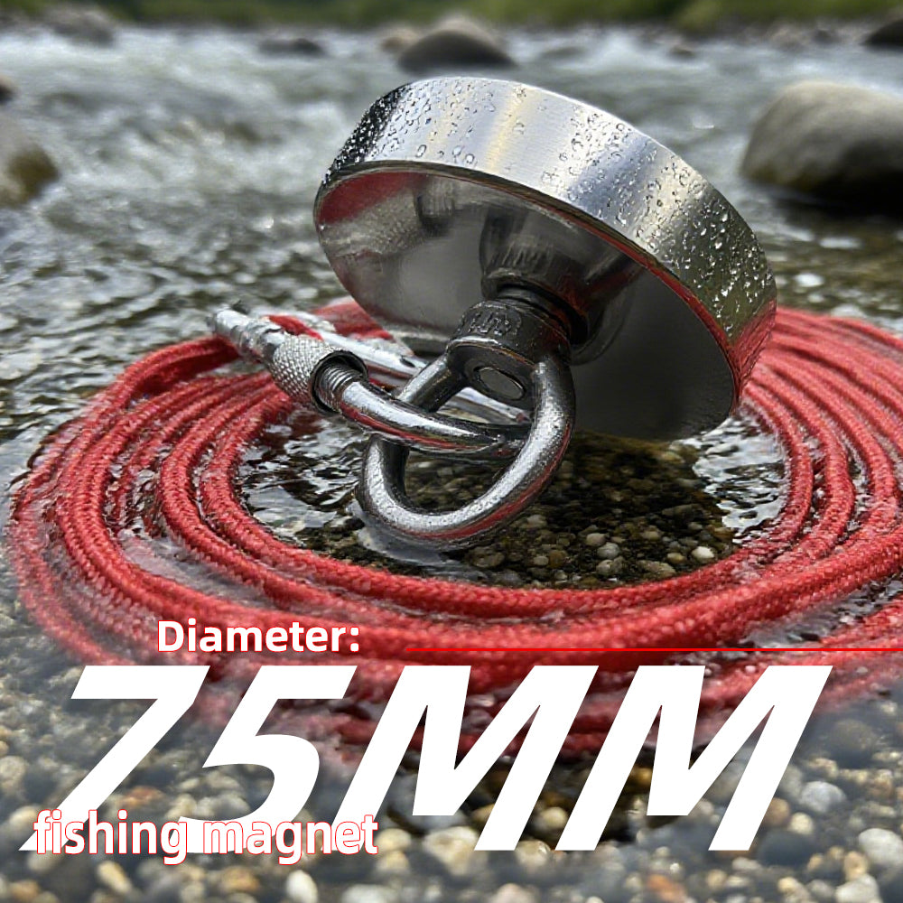 Heavy-Duty Fishing Magnet Kit - 500 lbs / 227 kg Pulling Force with Rope| Permanent Magnetism
