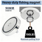 800LBS Large Fishing Magnet, 90mm/3.54in Single - Side, Shatter - Wear Resistant - magpullbulk
