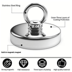 800LBS Large Fishing Magnet, 90mm/3.54in Single - Side, Shatter - Wear Resistant - magpullbulk