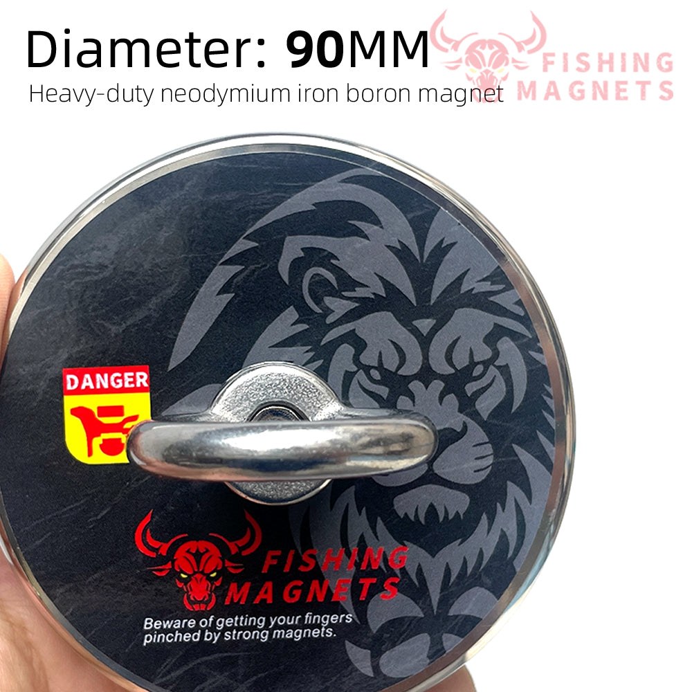 Fishing Magnet - 700 lbs / 350 kg Pulling Force  | Black Lion Edition