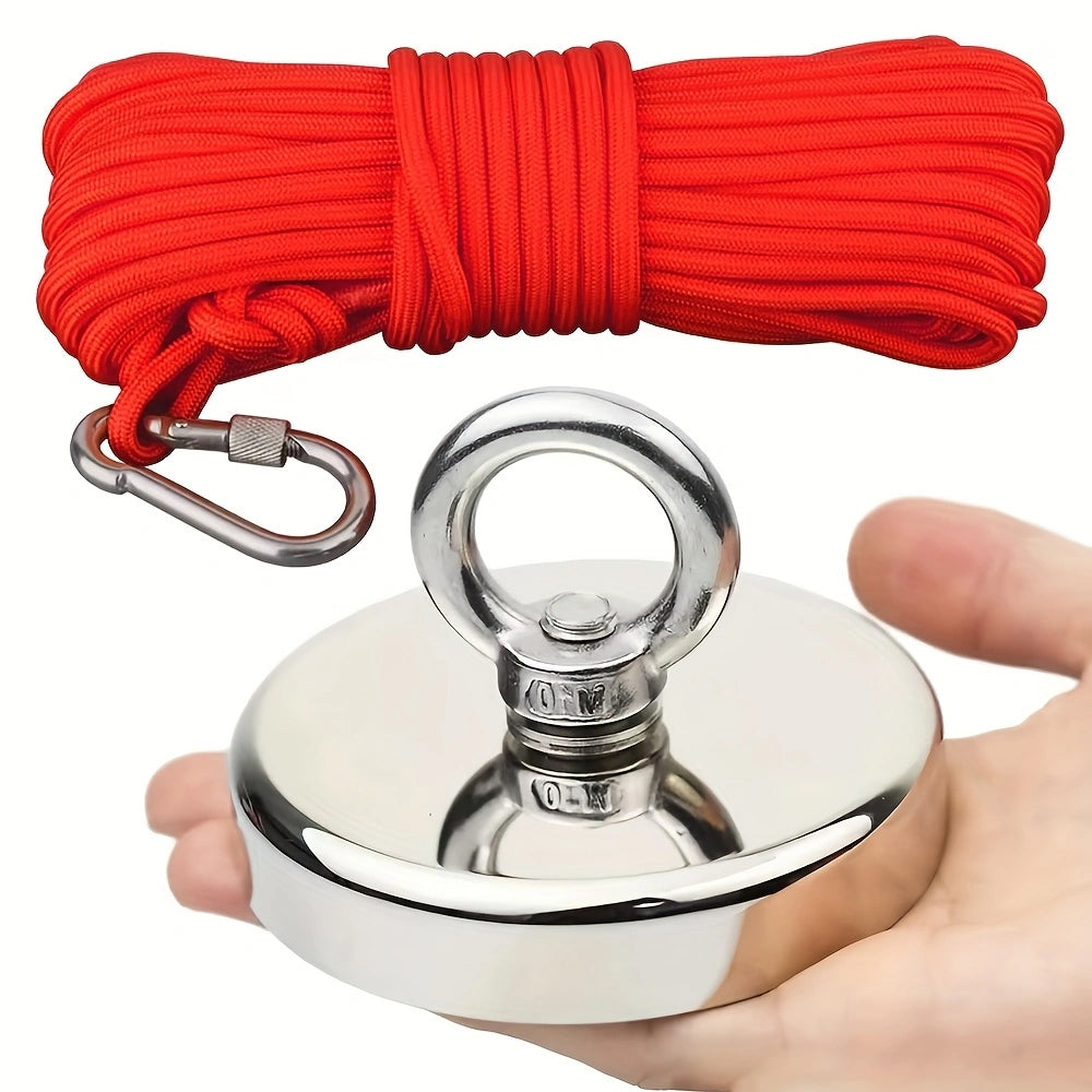 Heavy-Duty Fishing Magnet Kit - 500 lbs / 227 kg Pulling Force with Rope| Permanent Magnetism