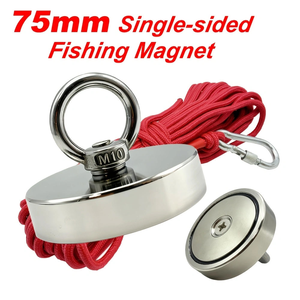 Heavy-Duty Fishing Magnet Kit - 500 lbs / 227 kg Pulling Force with Rope| Permanent Magnetism