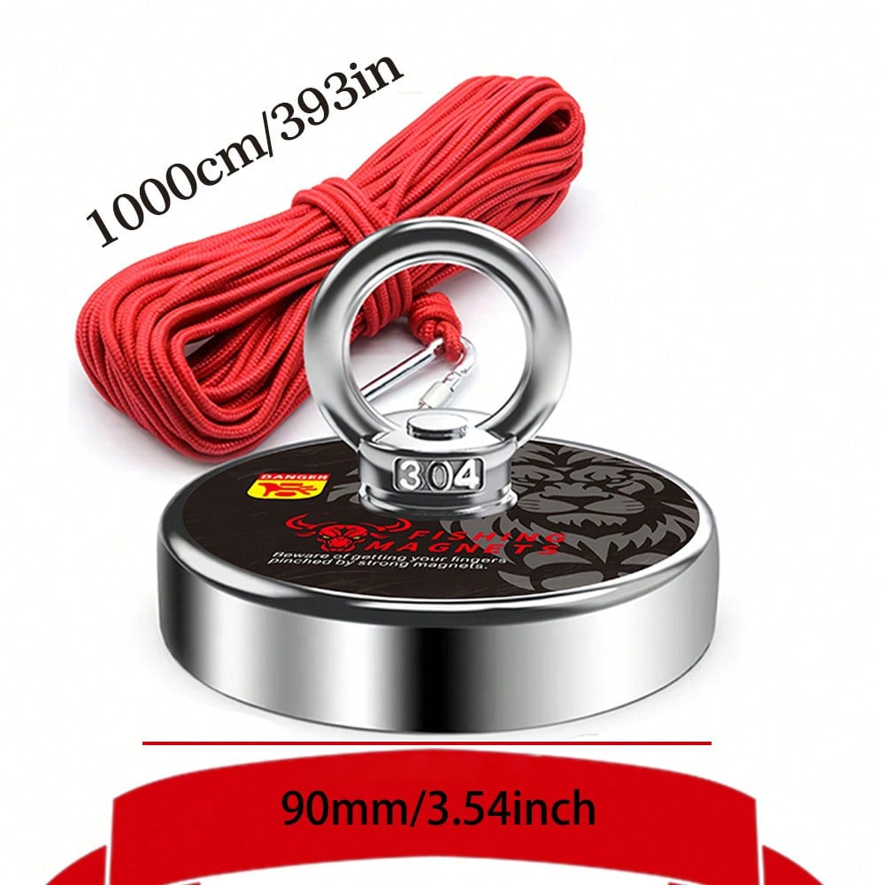 Fishing Magnet kit - 700 lbs / 350 kg Pulling Force with Rope | Black Lion Edition