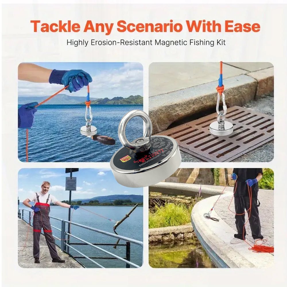Fishing Magnet - 550 lbs / 250 kg Pulling Force | Black Lion Edition - magpullbulk
