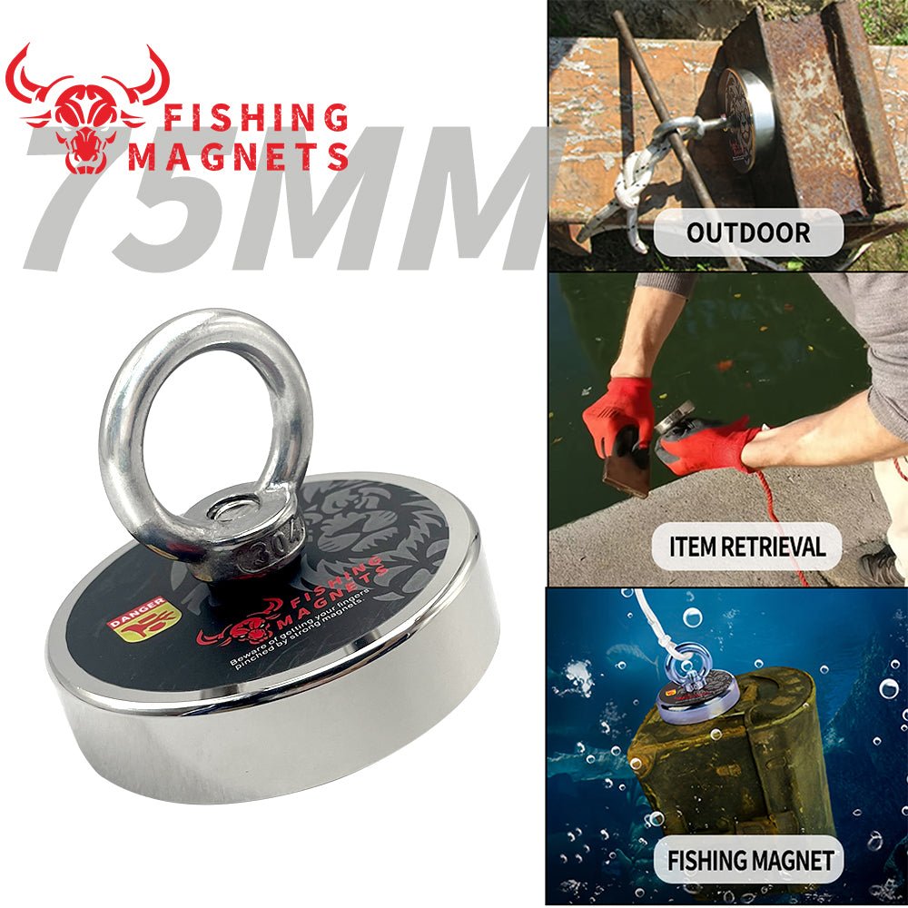 Fishing Magnet - 550 lbs / 250 kg Pulling Force | Black Lion Edition - magpullbulk