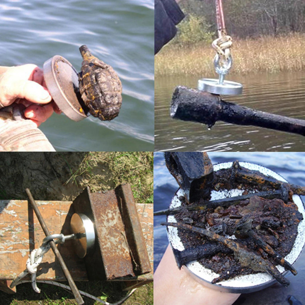 Heavy - Duty Fishing Magnet Kit - 550 lbs / 250 kg Pulling Force with Rope| Permanent Magnetism - magpullbulk