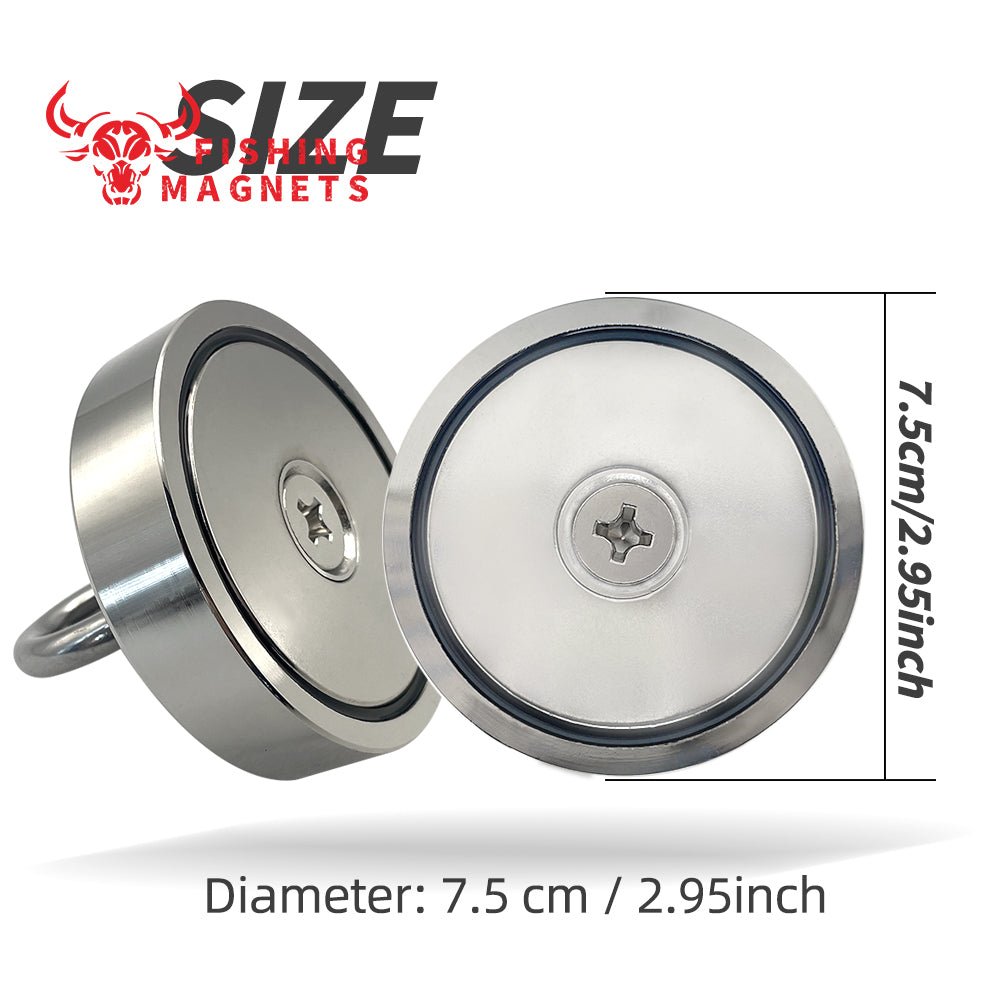 Magnet Fishing Kit - 550 lbs / 250kg Pulling Force with Rope| Strong Retrieval Magnet - magpullbulk
