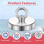 Magnet Fishing Kit - 800 lbs / 362.8 kg Pulling Force with Rope| Strong Neodymium - magpullbulk