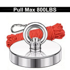 Magnet Fishing Kit - 800 lbs / 362.8 kg Pulling Force with Rope| Strong Neodymium - magpullbulk