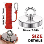 Magnet Fishing Kit - 800 lbs / 362.8 kg Pulling Force with Rope| Strong Neodymium - magpullbulk