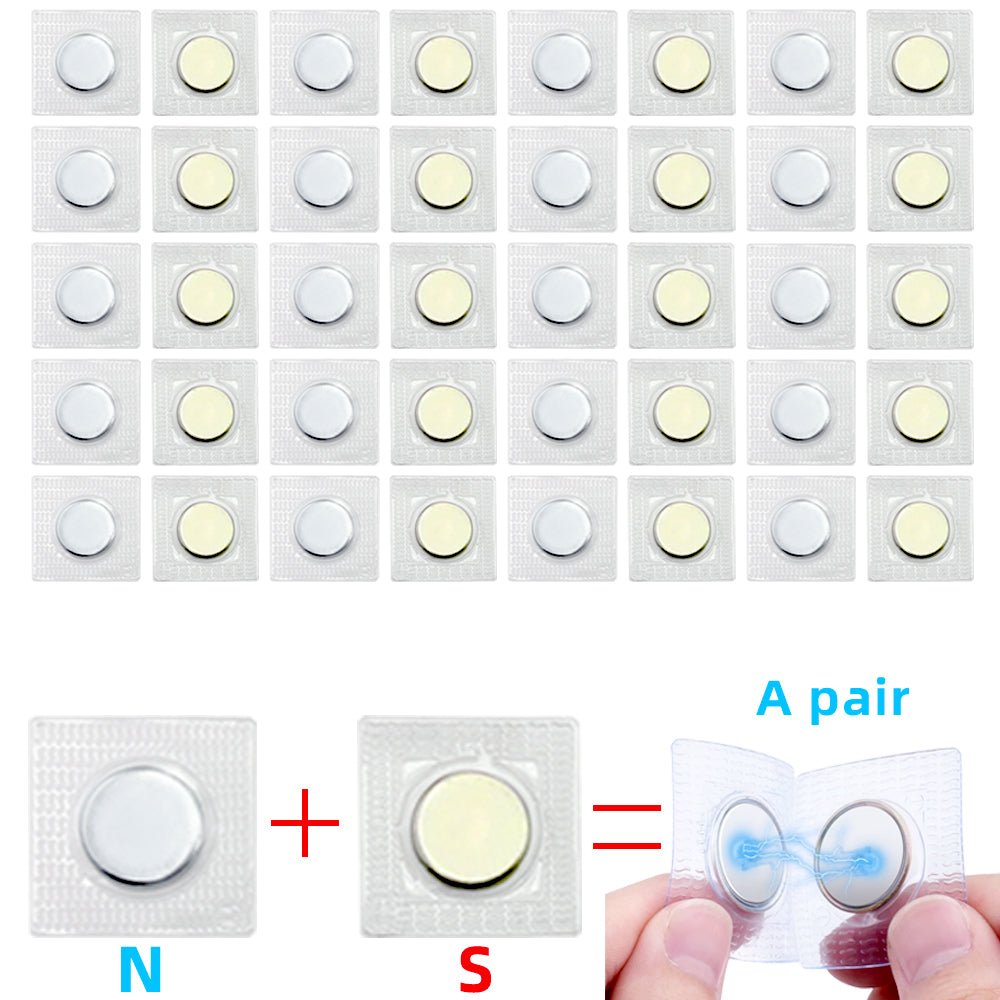 Strong Magnetic Sew - on Buttons | Invisible PVC Hidden Magnetic Clasps for Wallets, Handbags & Apparel - magpullbulk