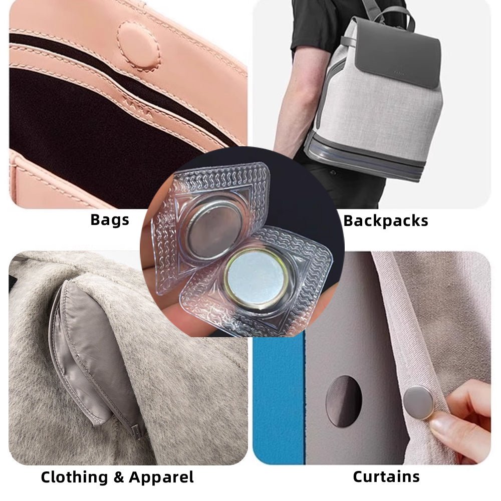 Strong Magnetic Sew - on Buttons | Invisible PVC Hidden Magnetic Clasps for Wallets, Handbags & Apparel - magpullbulk