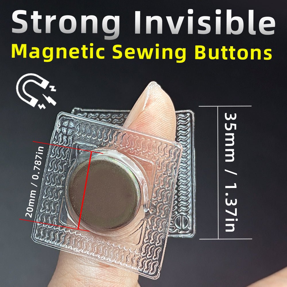 Strong Magnetic Sew - on Buttons | Invisible PVC Hidden Magnetic Clasps for Wallets, Handbags & Apparel - magpullbulk