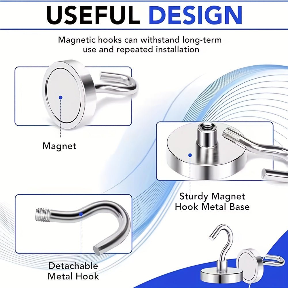 Strong Neodymium Magnet Hooks for Hanging | Heavy Duty Magnetic Hooks - magpullbulk